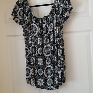 Torrid off shoulder black top.